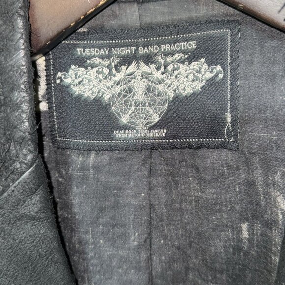 Rare 🔥 Tuesday Night Band Practice Distress Suede Leather Jacket Men Size S - Picture 11 of 13